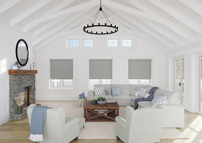 Trinity (Blackout), Ash - Motorised Roller Blind - Image 5